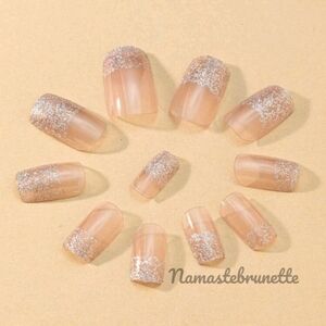 2/$16 Glitter French Manicure Press On Nails